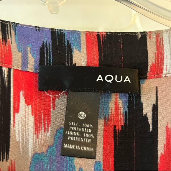 Aqua button down multi color dress - Picture 3 of 3